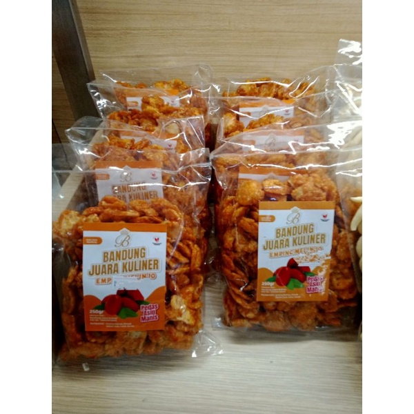 

Emping melinjo pedas manis asin - cemilan emping