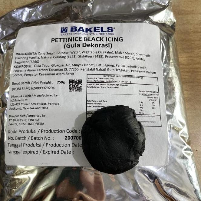 

Bakels Icing Fondant Black Hitam Ori Pack 750 Gr Termurah ---NEW---