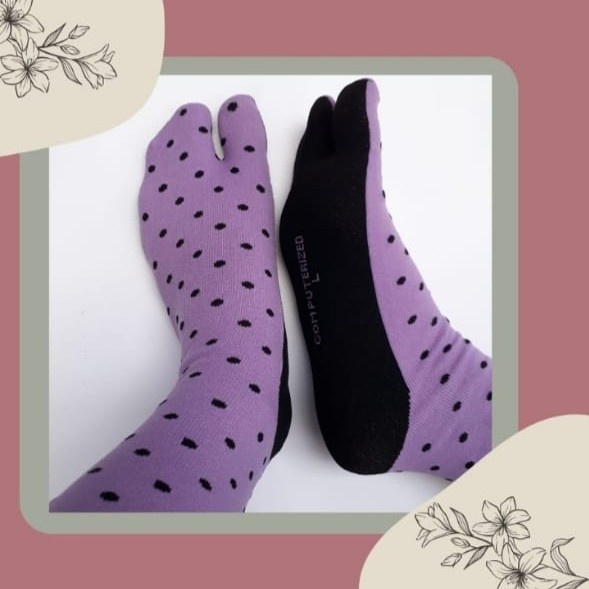 KAOS KAKI JEMPOL POLKADOT /KAOS KAKI JEMPOL MOTIF POLKADOT / KAOS KAKI MUSLIMAH PANJANG WARNA RANDOM SIZE,L