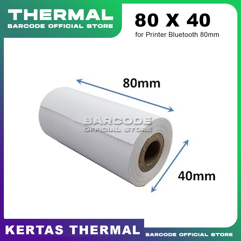 

Kertas Thermal Ukuran 80x40mm / 80x40 / 80 x 40 mm Printer Bluetooth