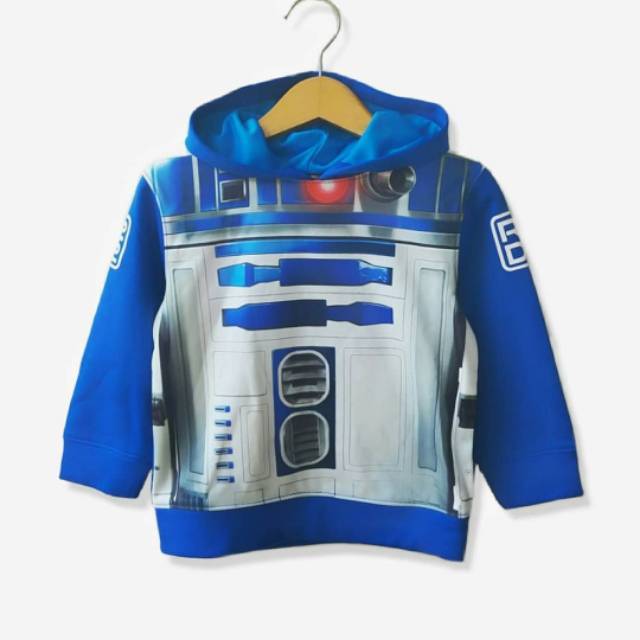 Sweater Anak Laki-laki Star Wars Original R2D2 Blue 4 Tahun