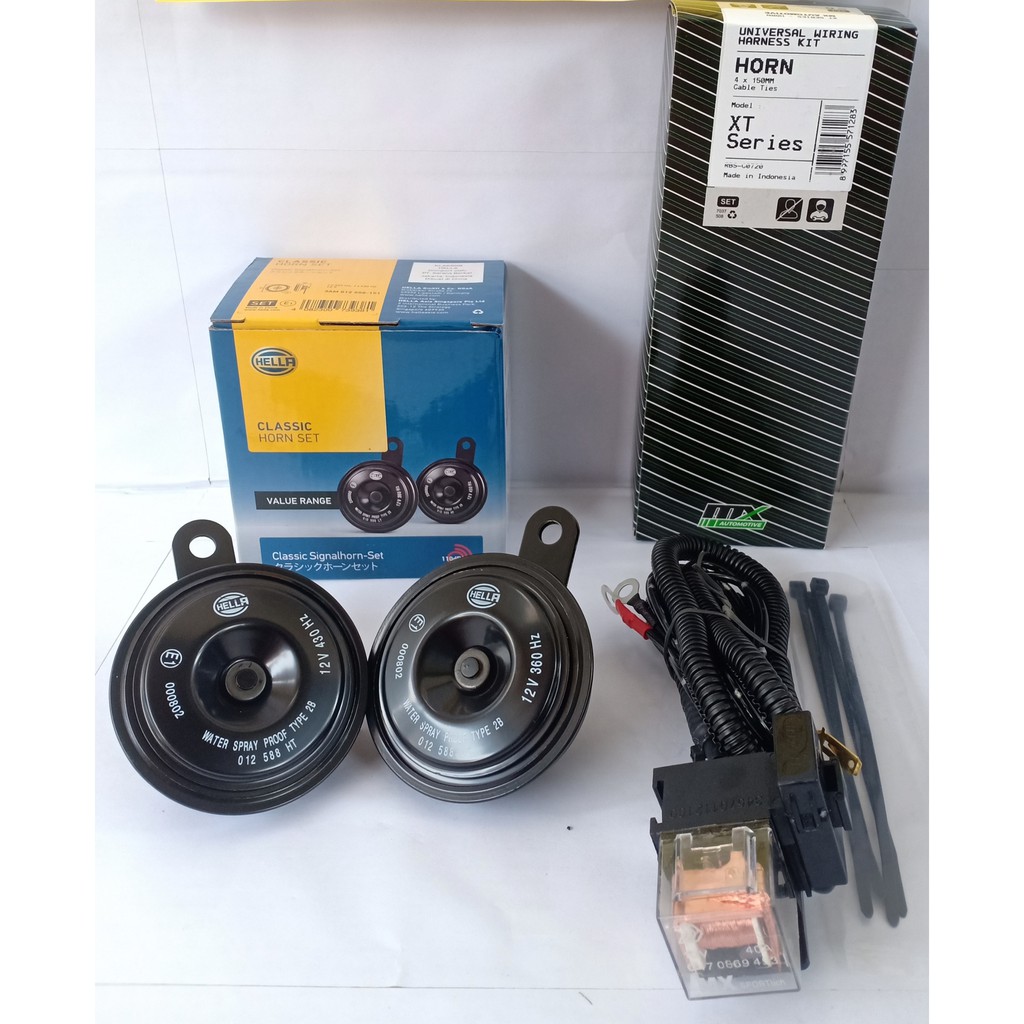 PAKET KLAKSON DISK HELLA CLASSIC SIGNAL HORN 12V - RELAY KLAKSON MX