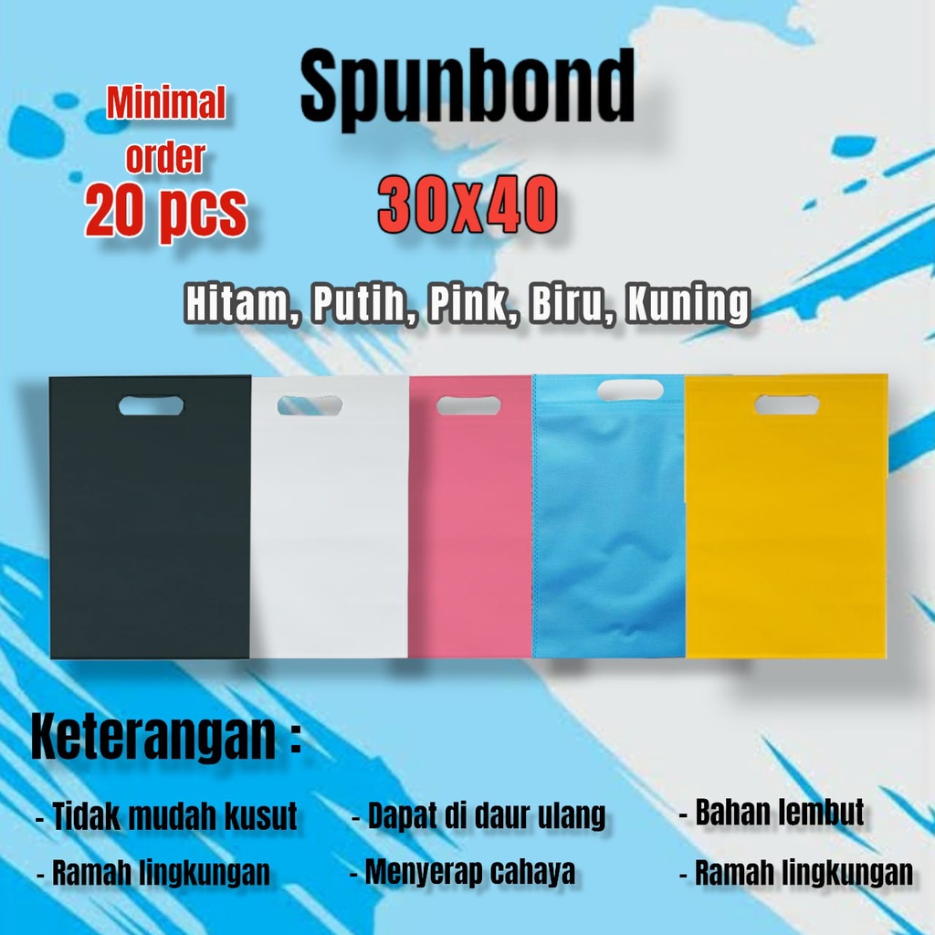 

30x40 Tas Goodie Bag Spunbond kain Tas Undangan murah Kantong Souvenir