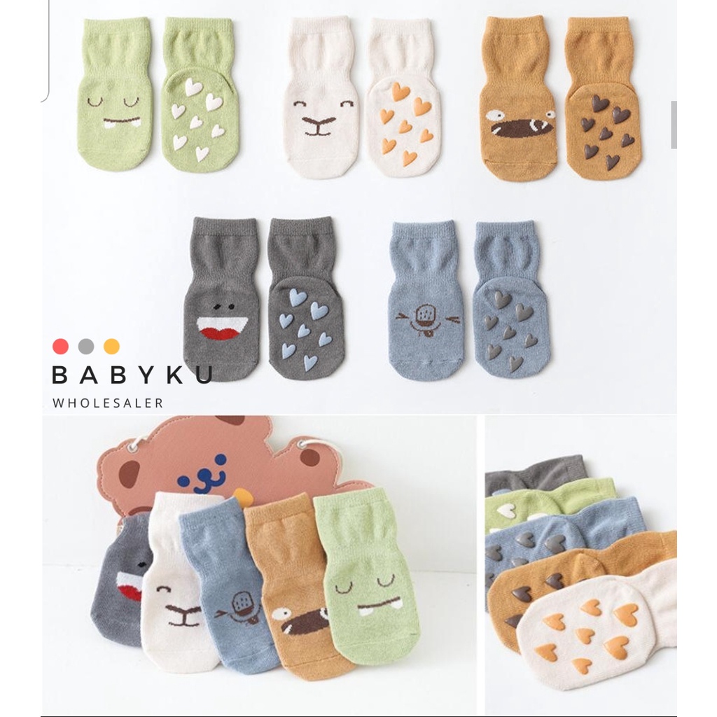 Kaos kaki anak korea lelaki perempuan motif animal lucu