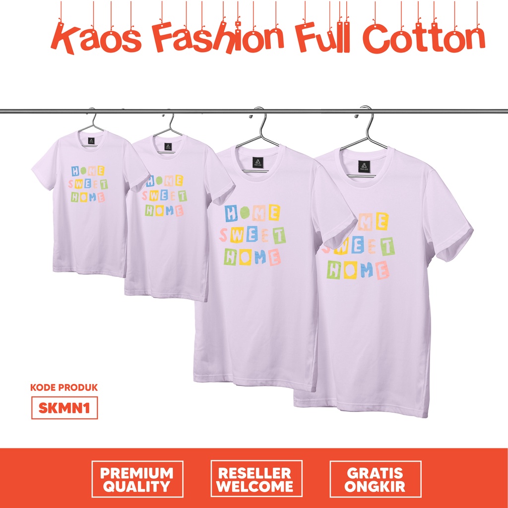 [KAOS] COUPLE FAMILY HOME SWEET HOME SKMN1 BEST QUALITY MURAH PREMIUM