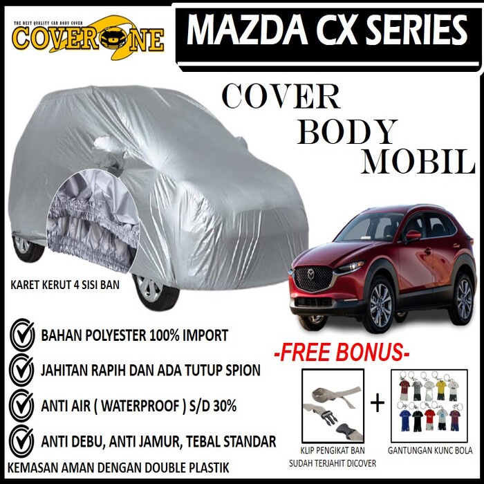 Selimut Sarung Body Cover Mazda / Mantel Penutup Mobil Mazda / Cover Mobil Outdoor Indoor / Selimut Mobil / Sarung Mobil / Cover Mobil Waterproof Anti Air Free Pengikat Ban