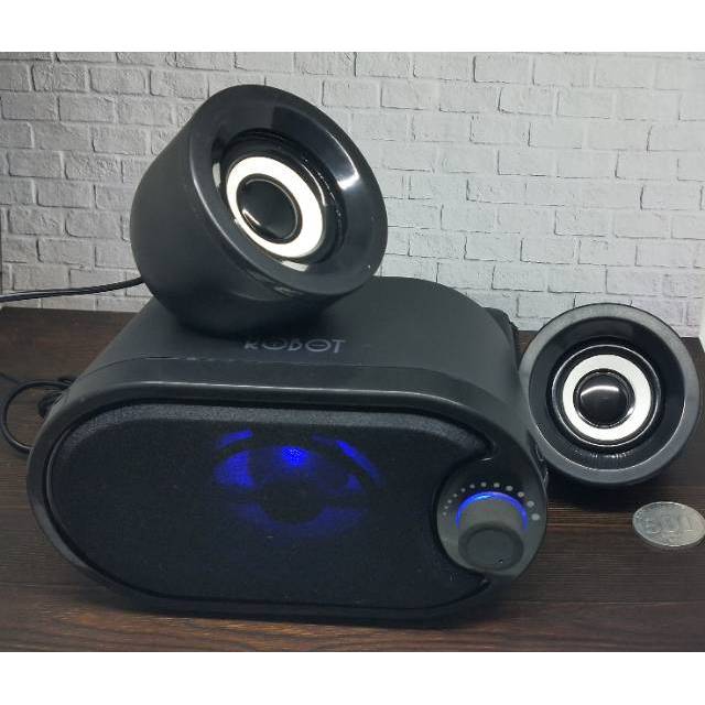 Speaker aktif 2.1 woofer subwoofer  led bass stereo usb robot