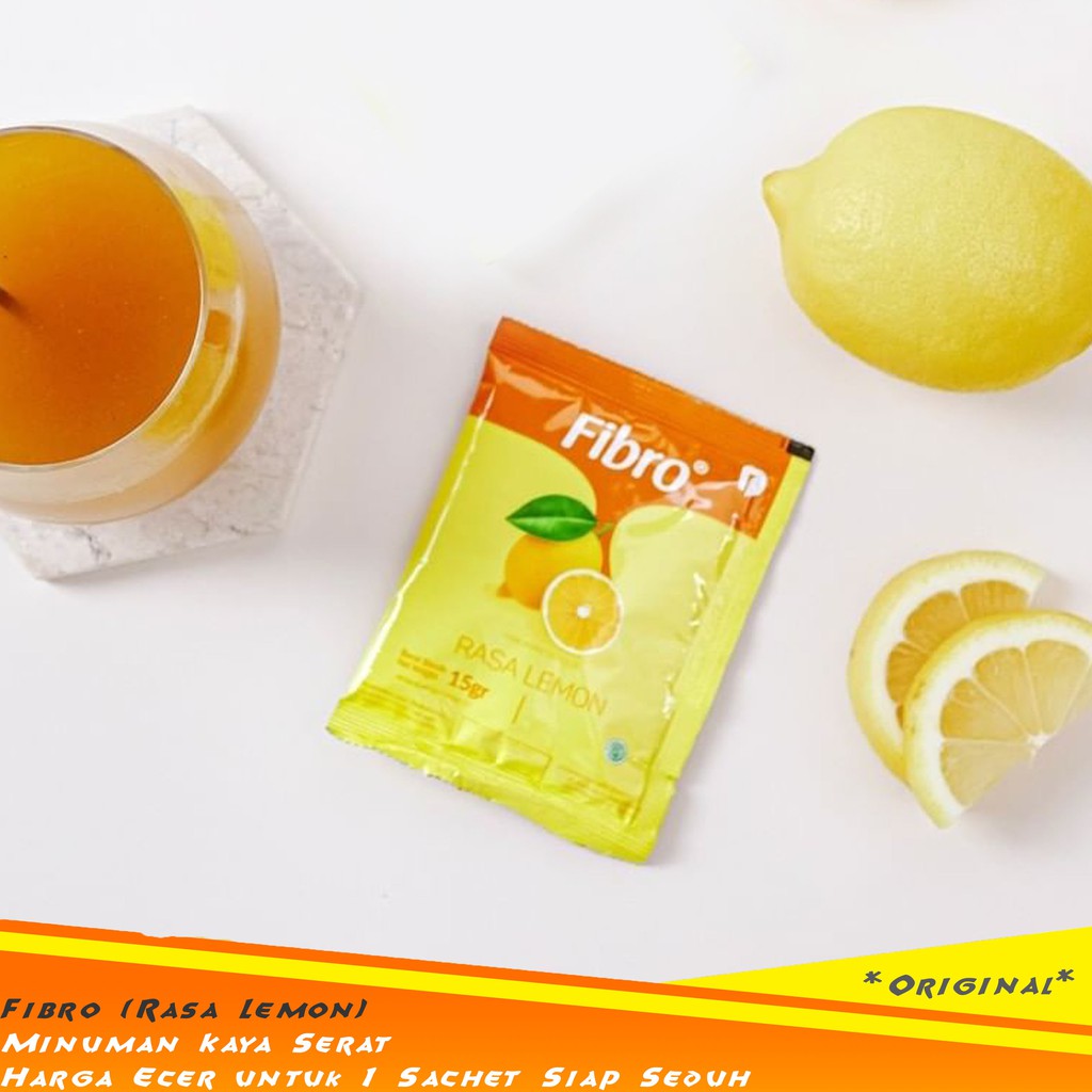 Fibro Fiber Lemon 1 Box 15 Sachet Diet Detox Detoks Serat Alami Oficial Original The Mall