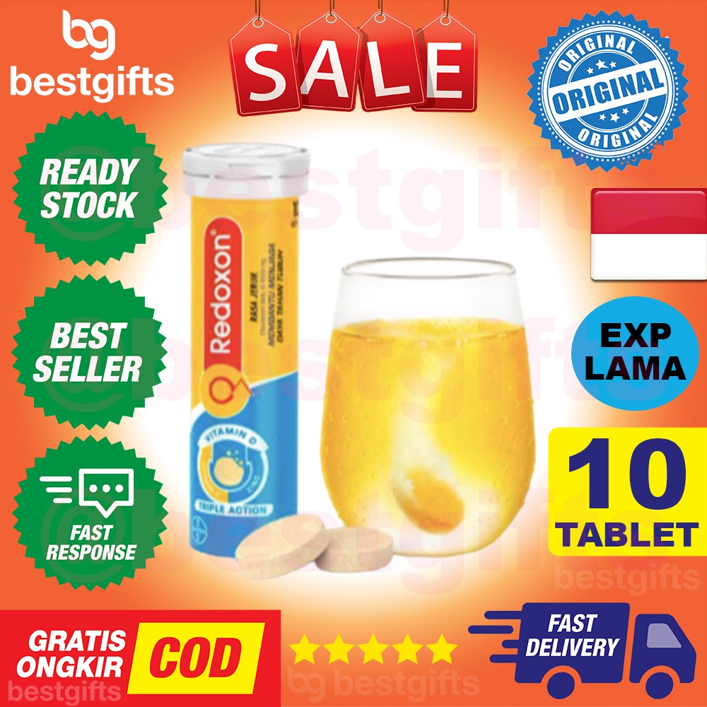 REDOXON VITAMIN C 1000 MG ZINC RASA JERUK IMUN KEKEBALAN DAYA TAHAN TUBUH ANTIOKSIDAN FLU 10 TABLET