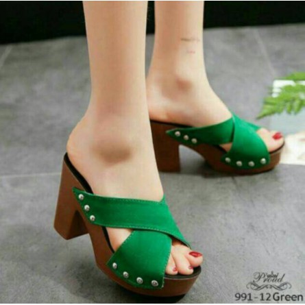 SEPATU HIGH HEELS WEDGES HAK TAHU WANITA SIMPLE CASUAL IMPORT MURAH JH 100