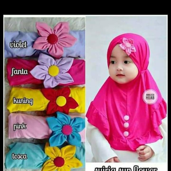 AL - JILBAB BAYI KERUDUNG ANAK MATAHARI JILBAB ANAK BAYI JILBAB LUCU JILBAB BUNGA KERUDUNG ANAK 1 - 