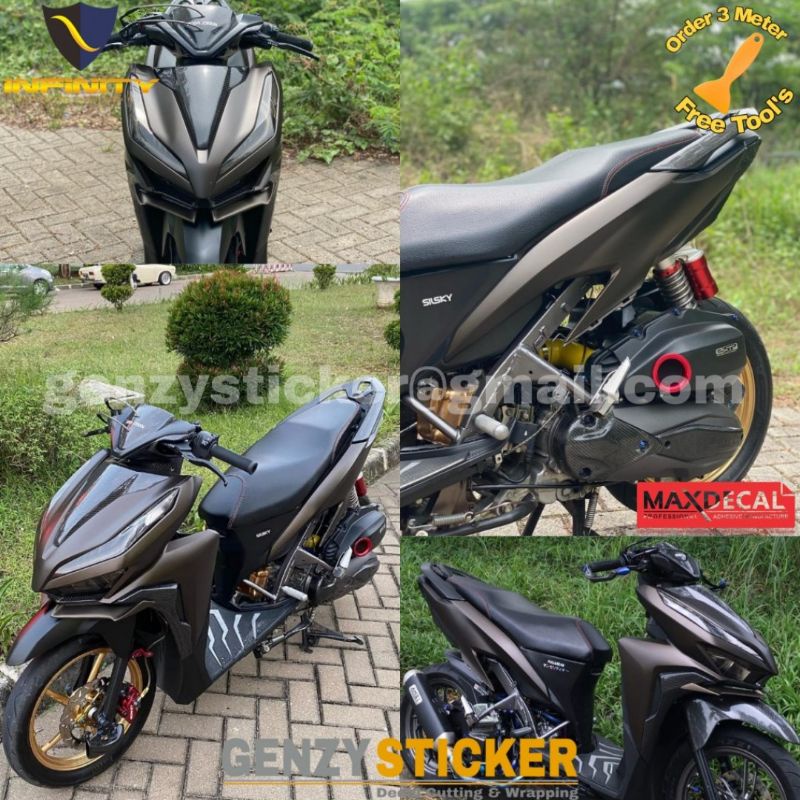 stiker skotlet satin hitam doff black chrome matte sticker scotlite hitam dop krom