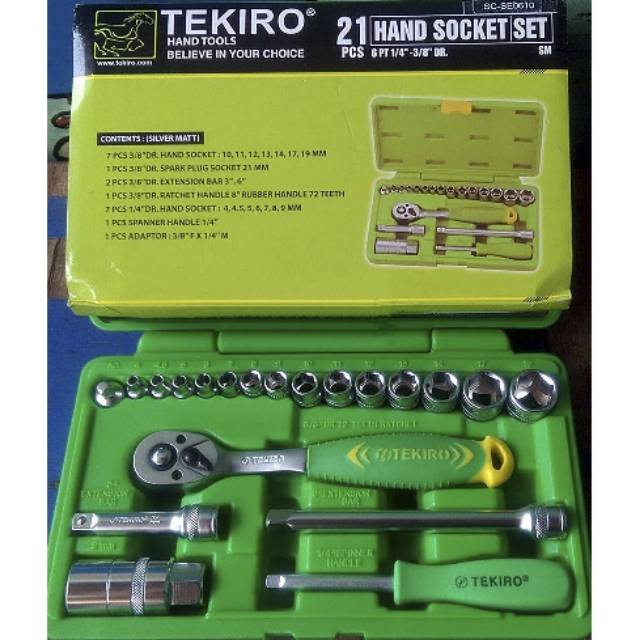  TEKIRO socket set KUNCI SHOCK TEKIRO TEKIRO 21 PCS HAND 