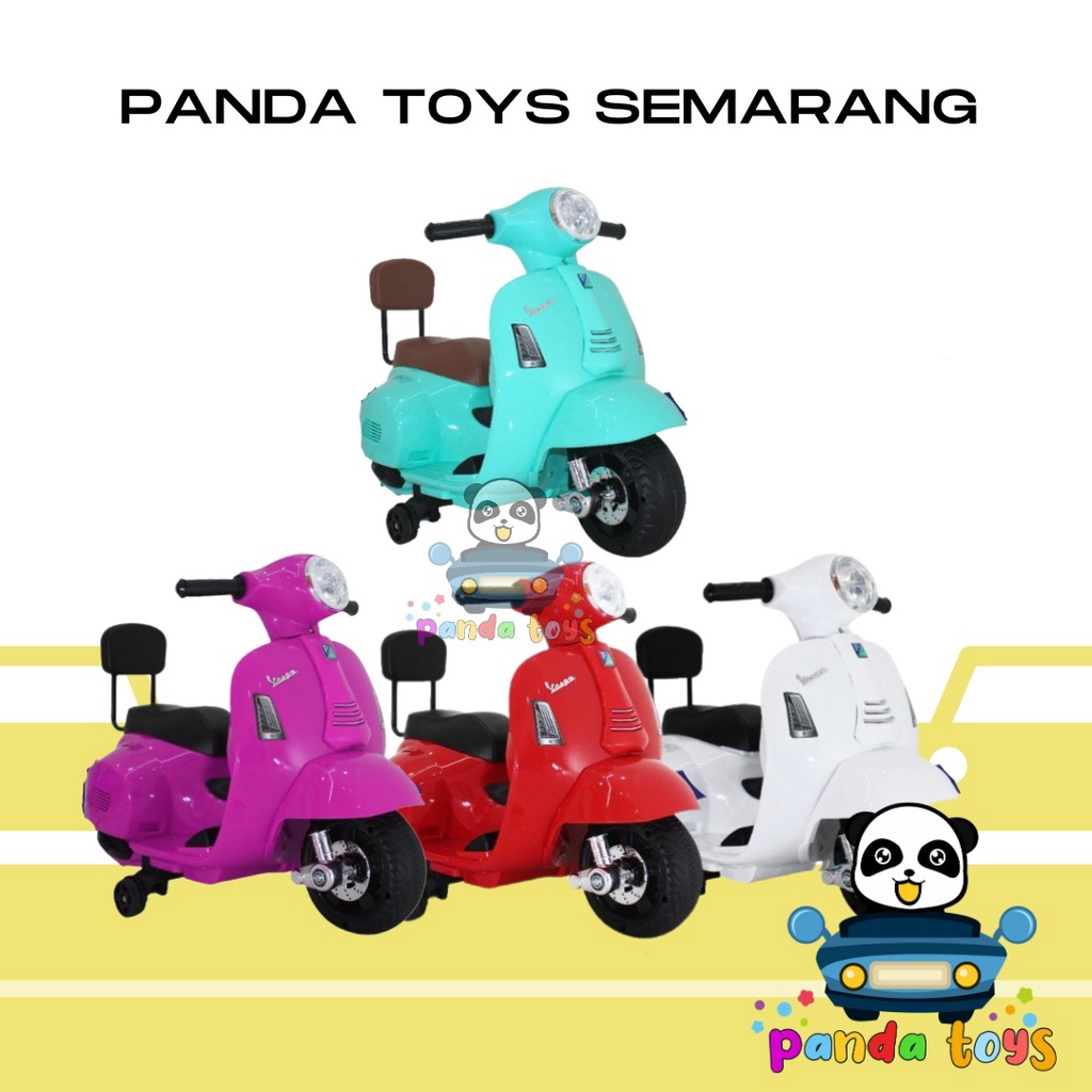 Jual Panda Toys Semarang Pmb Toys Motor Aki Anak M788 Vespa Piaggio Lisensi Grab Shopee Indonesia