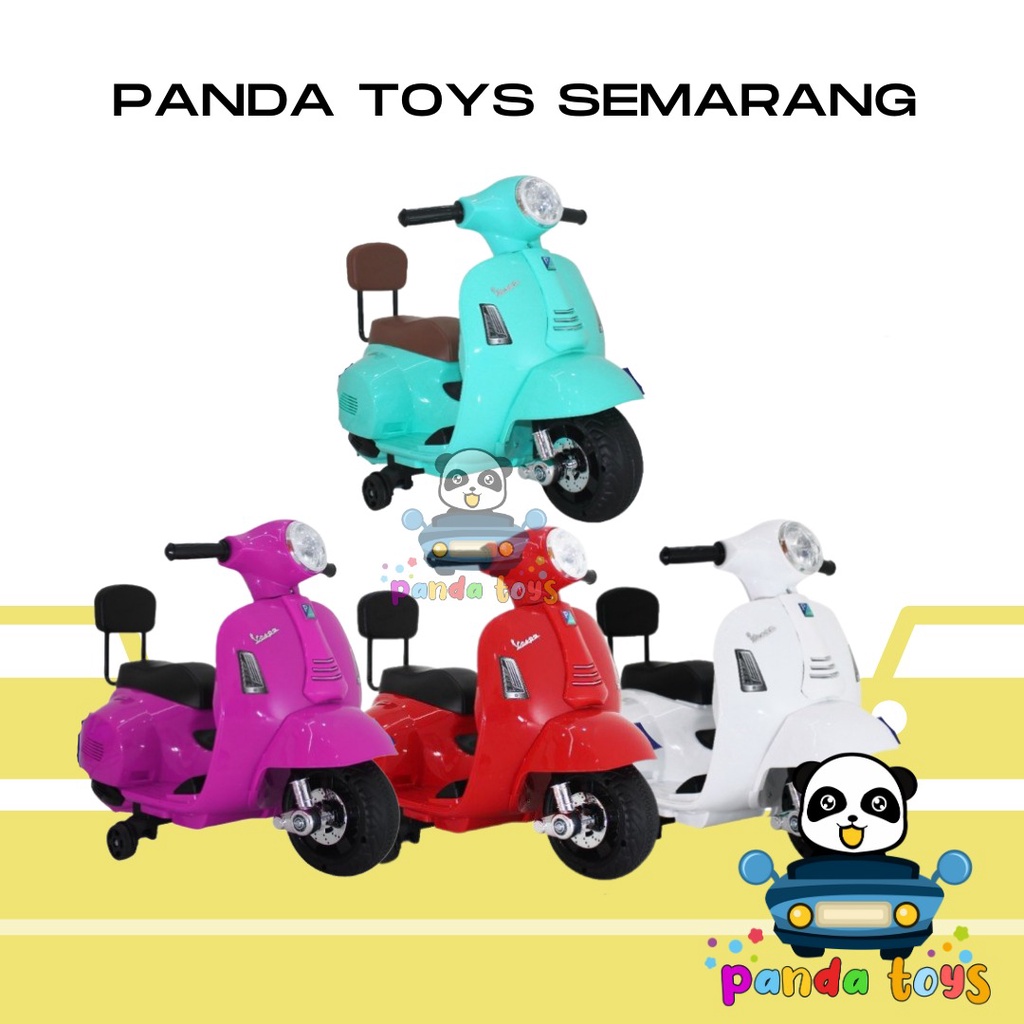 PANDA TOYS SEMARANG PMB Toys Motor Aki Anak m788 VESPA PIAGGIO LISENSI Grab