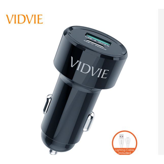 Car charger vidvie s 2 port Usb-A Qc Type-c Pd 20w 3A quick charge 3.0 cc-518c cc518c - Charger mobil