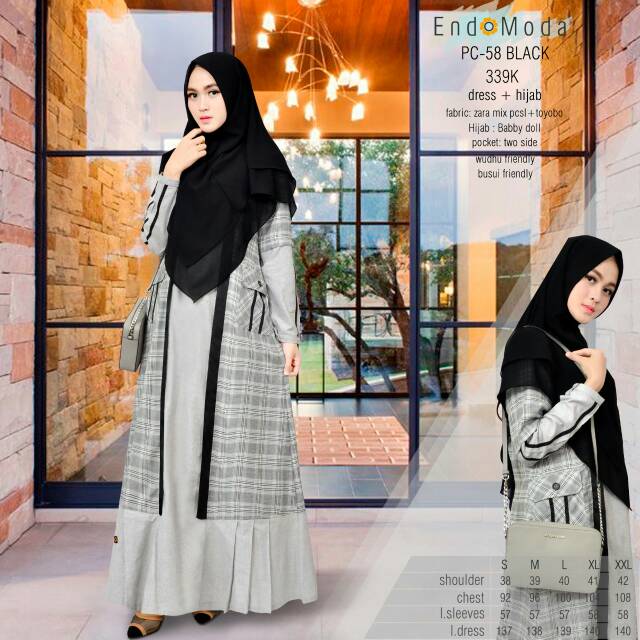 DRESS GAMIS ENDOMODA PC 58 ORY (Stok Warna & Ukuran chat dulu )