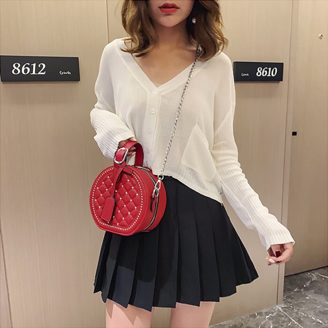 SG3534 syafniegalery mini chain round bag tas bulat pesta grosir tas batam impor 20266