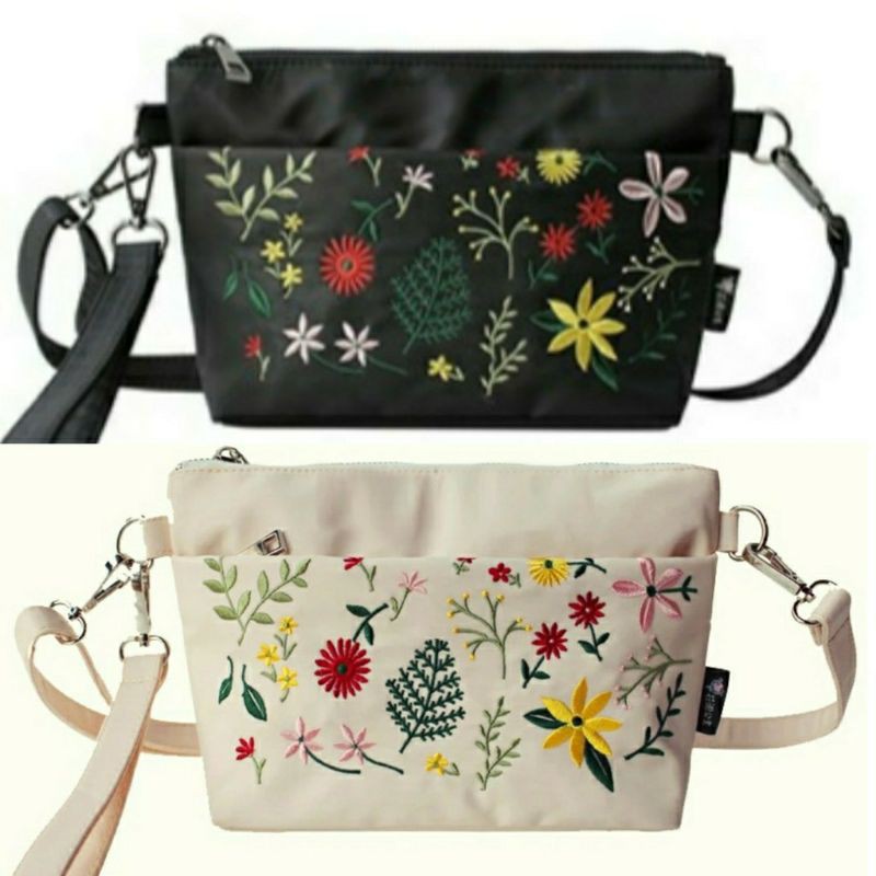 Super Sale Tas Selempang Minimalist Bordir Flowers Korea Fashion