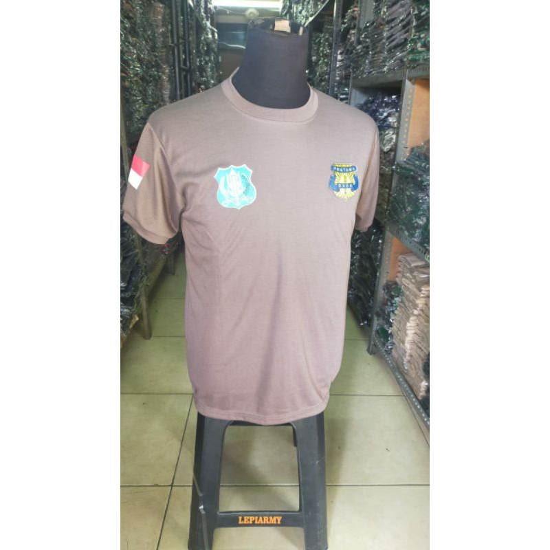 KAOS SATPAM COKLAT POLISI