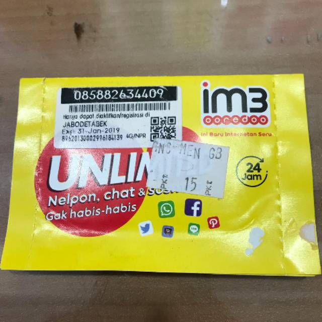 Kartu perdana data indosat 15GB unl