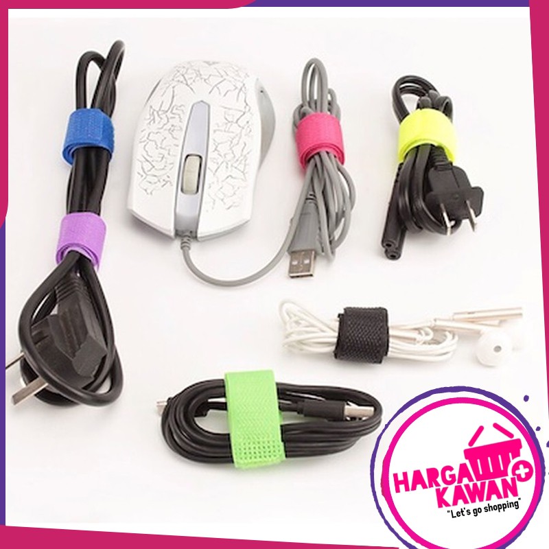 Penjepit kabel organizer Perekat Kabel atau Velcro strap binder cable–pengikat / klip Serbaguna a47k