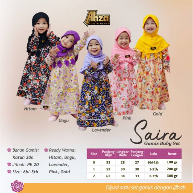Gamis Baby Set Kerudung Saira by Ahza