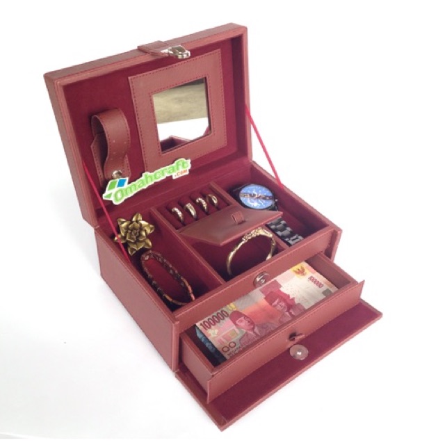 MARON FULL - Kotak Tempat Perhiasan dan Aksesoris Emas Cincin Gelang Kalung / Jewely Box Organizer