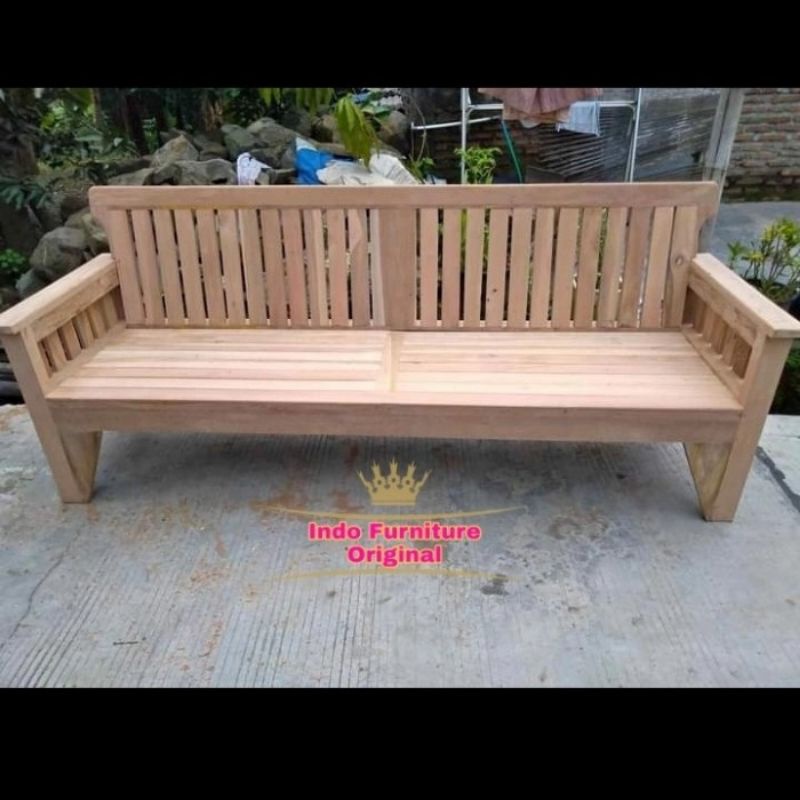 Kursi Bangku Panjang Minimalis Kayu Kalimantan Finishing