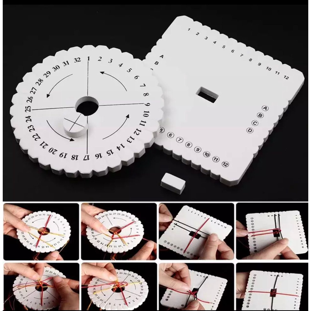 2pc Board Round Square Braiding Plate DIY Braided Rope Knot Handmade Craft DIY Jewelry Design