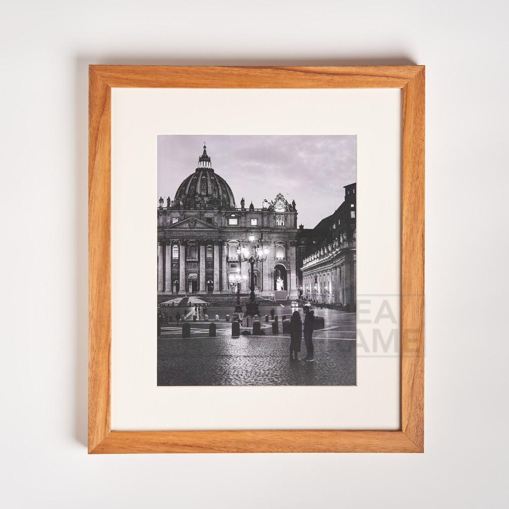 Bingkai Foto Kayu Mahogany - Frame Foto A3 Matboard 5cm