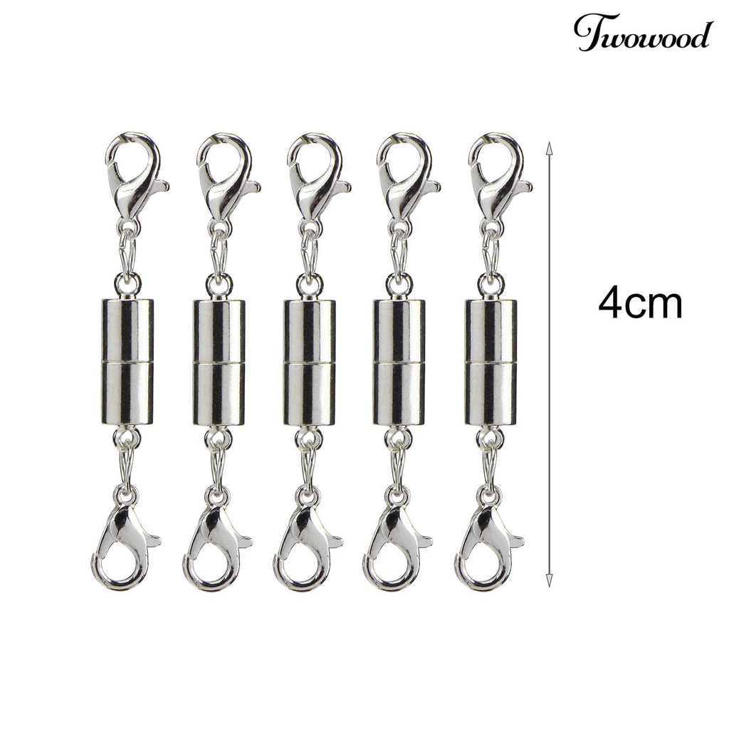 Twowood 5Pcs Necklace Clasps Plated Multipurpose DIY Bracelet Anklet Lobster Clasps Magnet Buckles Jewelry Findings