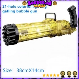 Mainan Gelembung Sabun Automatic Bubble Water Gatling Gun 21 Holes - RC101 - Golden