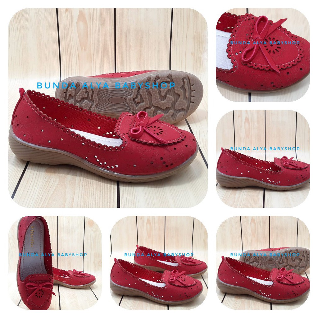 Sepatu Wanita MERAH Size 37 - 40 Sepatu Kerja Wanita - Sepatu Wanita Formal-Sepatu Slip On Perempuan