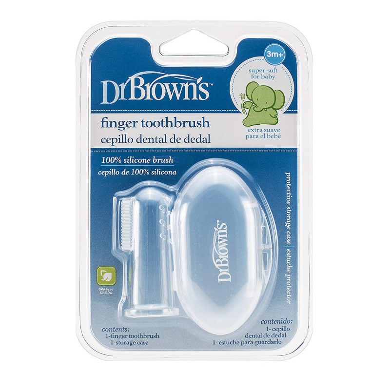 Dr. Brown's Silicone Finger Toothbrush with Case 3m+