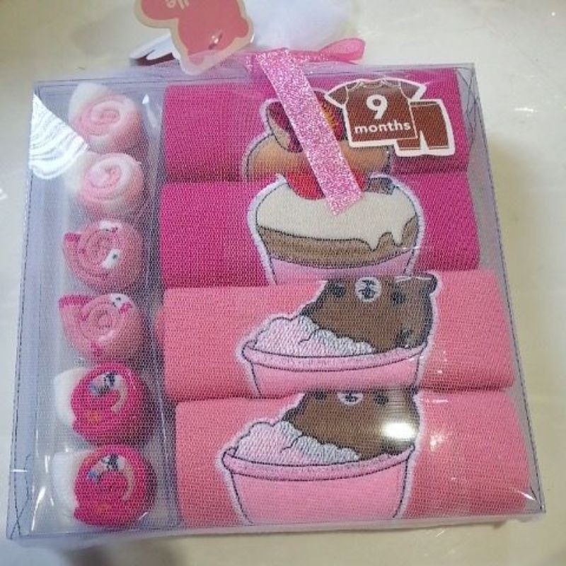 4in1 Setelan Oblong Pendek + Kaos Kaki Bayi - Gift Set Baby Lovelle Cart's