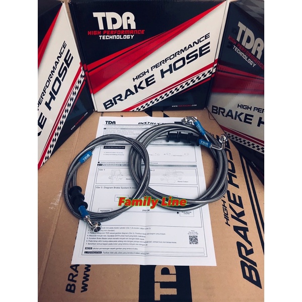 Selang Rem TDR Racing Set Depan-Belakang Yamaha NMAX Old NON ABS / All New NMAX 2020 NON ABS Silver