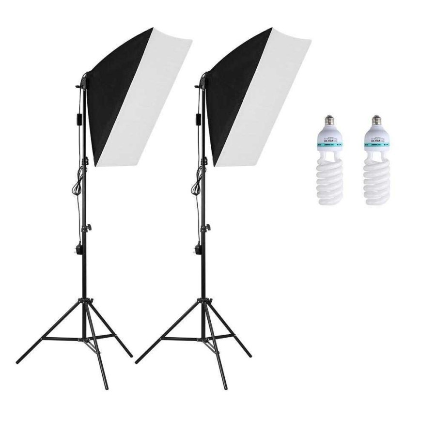 Portrait Foto Studio Lighting Kit Youtube Vlog Unboxing - LD-TZ07A - Black