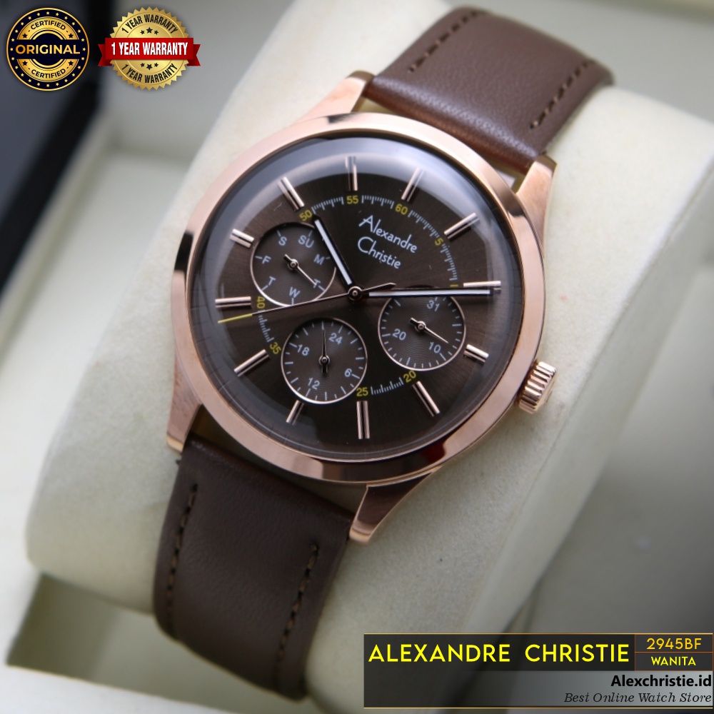 New 2021 Jam Alexander Christie Wanita 2945BF Brown Rosegold Original - Cantik Modis Elegan