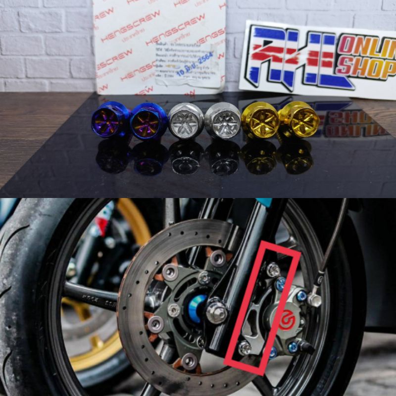 2pcs baut probolt breket kaliper shock depan beat scoopy pcx vario genio stainless original