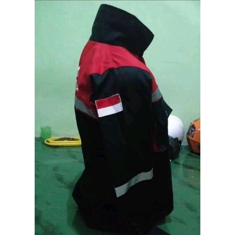 RESLETING BAJU SAFETY MERAH DONGKER KAIN DRILL BERLOGONK3 BENDERA WEARPACK ATASAN