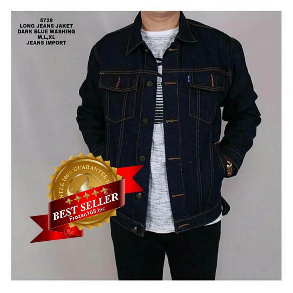 LKS212 Jaket Jeans Regular Fit Pria Garment  Shopee Indonesia