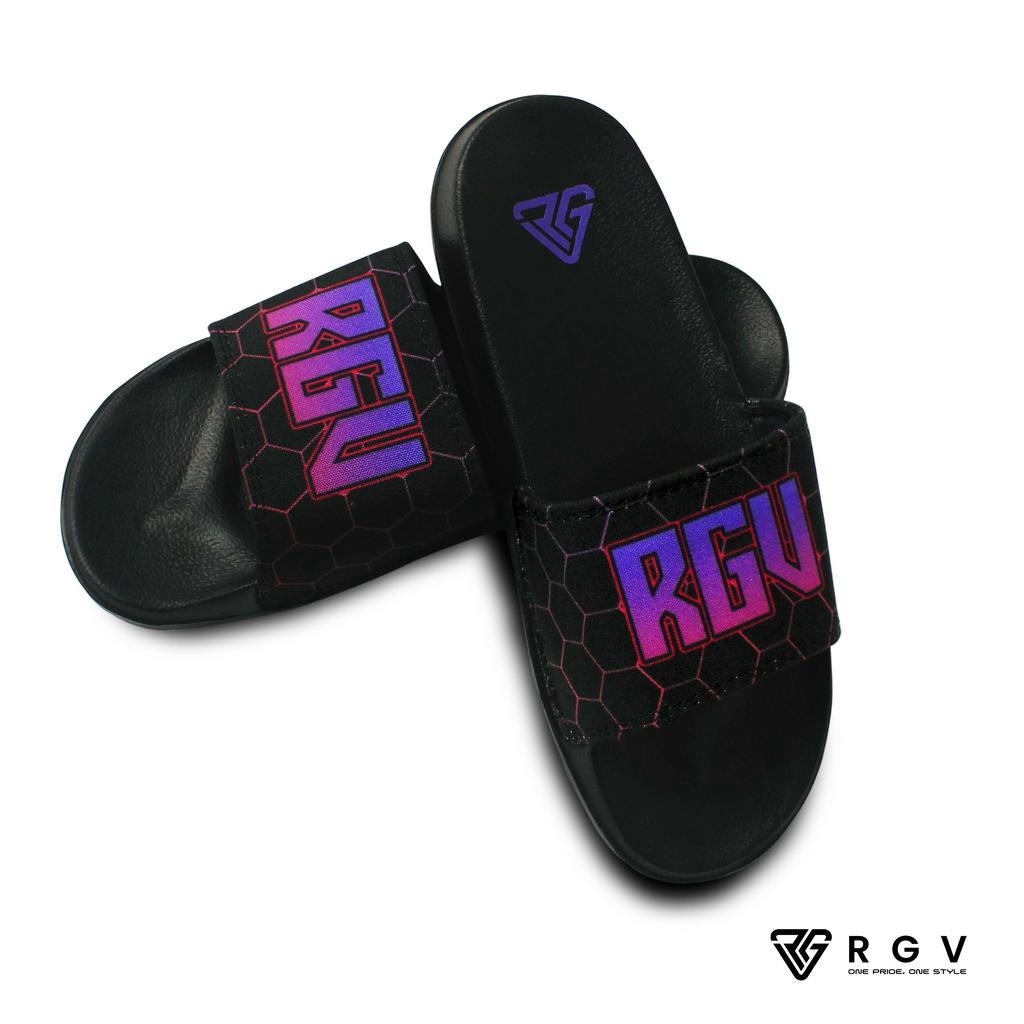 RGV - SANDAL PRIA DAN WANITA SLIDE SLIP ON SENDAL ANTI LICIN RINGAN SELOP HEXAGON PURPLE