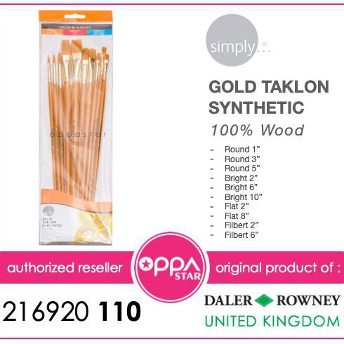 

Daler Rowney Brush Set 110 Acrylic Gold Taklon Set 10 - Kuas Lukis