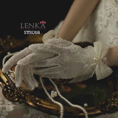 [LIMITED EDITION] SEMI TRANSPARAN BRIDAL GLOVES AKSESORIS PERNIKAHAN STS018