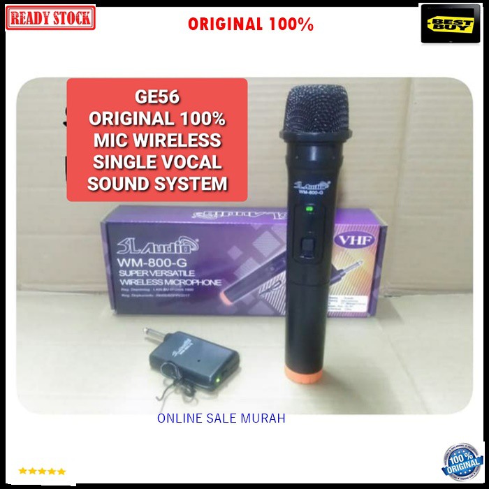 G56 original Mic Wireless Single mik wireles profesional pro karaoke mikrophone microphone sound SYSTEM vokal vocal panggung dj studio asli BEST QUALITY tunggal chanel channel Handheld TUNGGAL mikrofon G56   BISA DIGUNAKAN SEGALA JENIS AUDIO