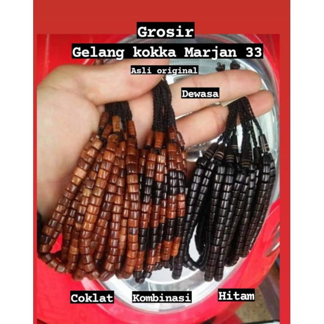 COD ✓ Grosir Ecer gelang kokka kaukah Marjan 33 premium coklat hitam kombinasi Asli Kalimantan