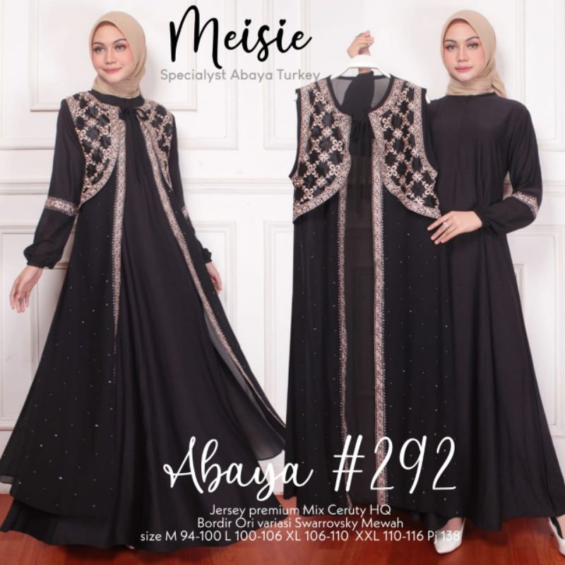 (Spesial) Abaya Hitam Set Outer Murah Terbaru