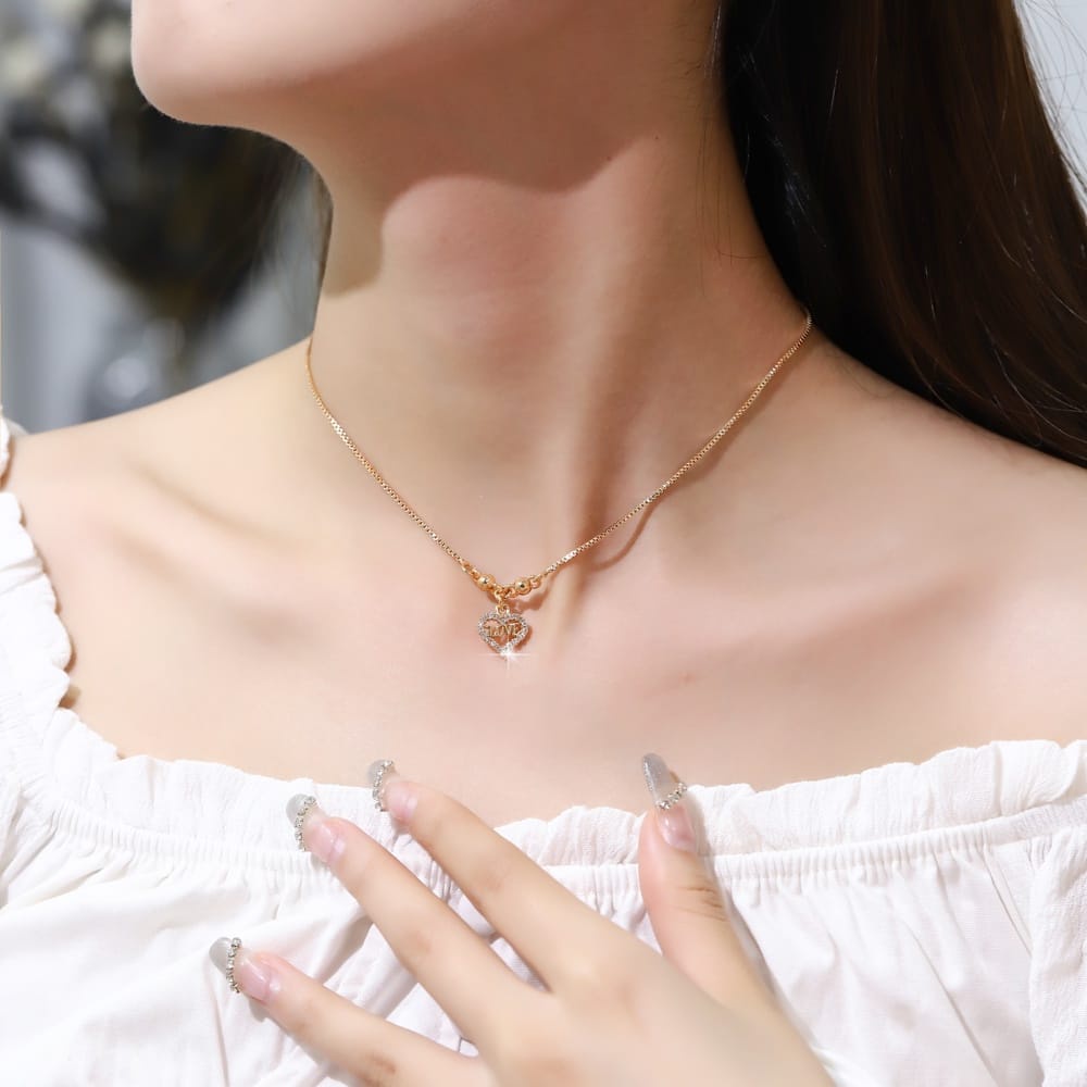 Kalung Angsa Aesthetic Titanium Anti karat Terbaru 2021 liontin Swan Berlian Kalung Wanita Lapis Emas 24k Anti Luntur Aksesoris Wanita Kalung liontin kupu-kupu / hati / angsa