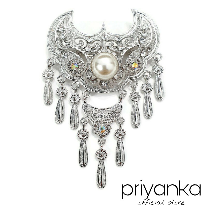 Bros Kebaya Etnik Kutubaru Susun 2/Bros Pesta Hijab Tingkat Tumpuk Yogja-Best Seller - Putih